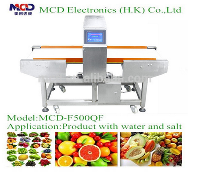 10 Level Adjustment Conveyor Metal Detectors For Water,Salt & High Moisture Content Food Industry Products MCD-F500QF